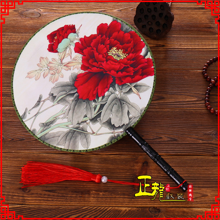 永清古典中国风团扇空白扇跳舞蹈扇 真丝宫扇
